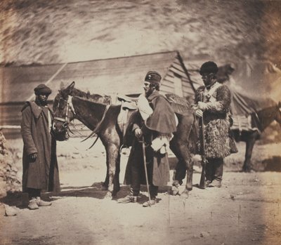 Captain Burnaby, Grenadier Guards und nubischer Diener von Roger Fenton
